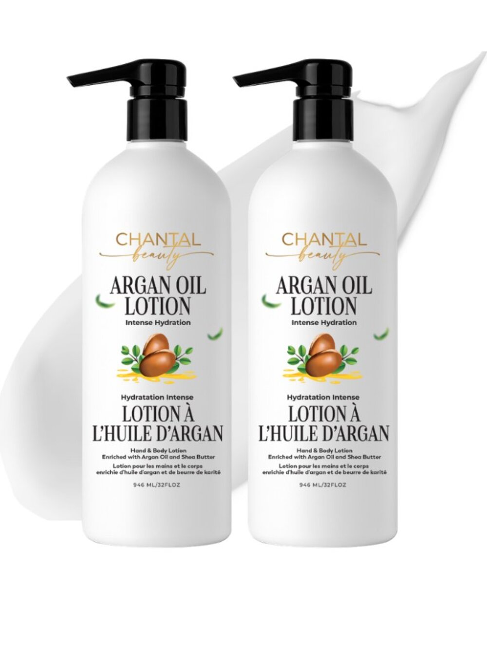 Chantal Beauty Argan Oil Lotion 2pk 946ML per bottle